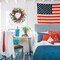 20 Inch Patriotic Wreath for Front Door Artificial Spring/Summer Floral Wreath Red White Blue Roses Daisies Independence Day Memorial Day for Indoor Outdoor Home Wall Holiday Decor